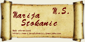 Marija Stokanić vizit kartica